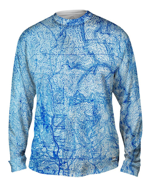 Topography Map Mens Long Sleeve