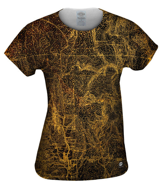 Topography Map Gold Womens Top