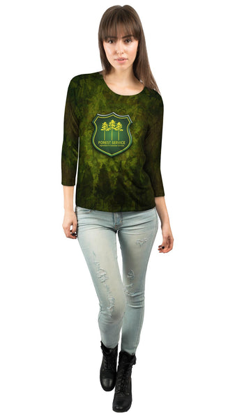 Forest Service Camo Womens 3/4 Sleeve