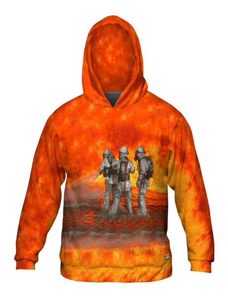 Wall Of Flame Firefighters Mens Hoodie Sweater
