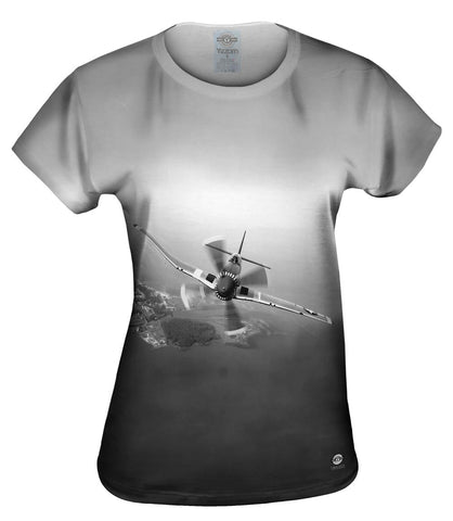 P 51 Mustang Plane Black White