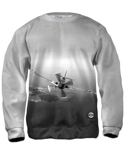 P 51 Mustang Plane Black White&nbsp;Mens Sweatshirt