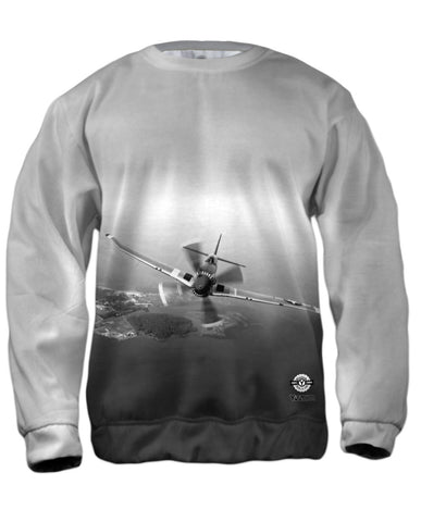 P 51 Mustang Plane Black White