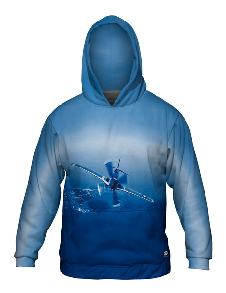 P 51 Mustang Plane Navy Mens Hoodie Sweater