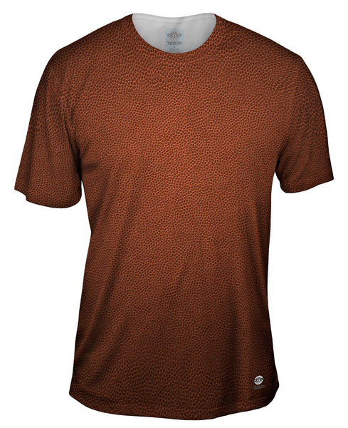 Brown Football Leather Mens T-Shirt