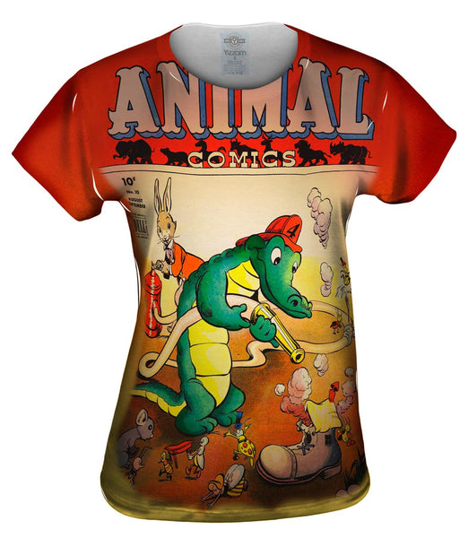 Alligator Fun Comic Retro Womens Top