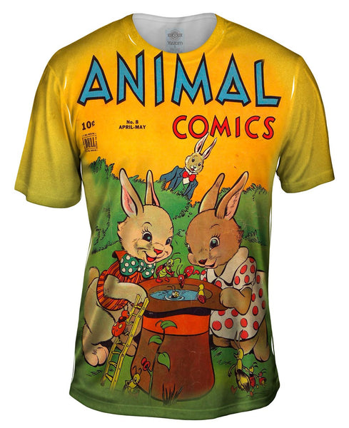 Bunny Fun Comic Retro Mens T-Shirt