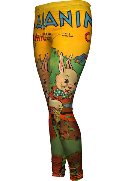 Bunny Fun Comic Retro Womens Leggings