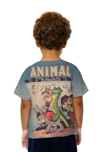 Kids Donkey Ride Comic Retro Kids T-Shirt