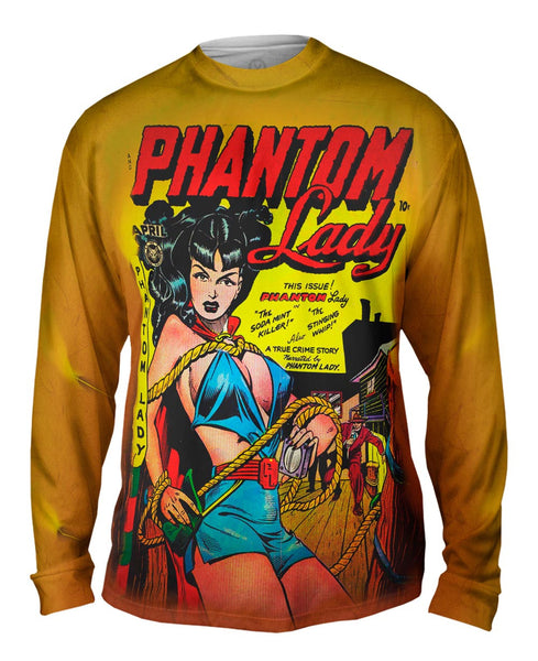 Phantom Lady Comic Retro Mens Long Sleeve