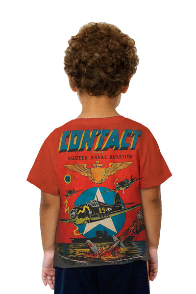Kids Super Navy Comic Retro Kids T-Shirt