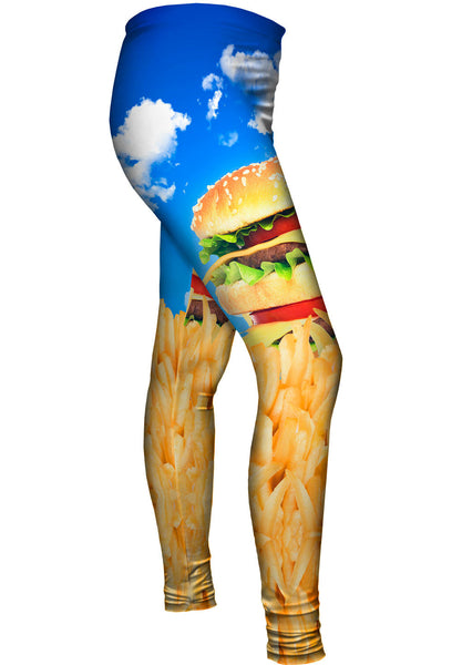 Burger Fry Sunrise Womens Leggings