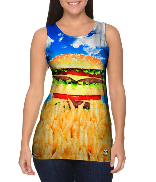 Burger Fry Sunrise Womens Tank Top