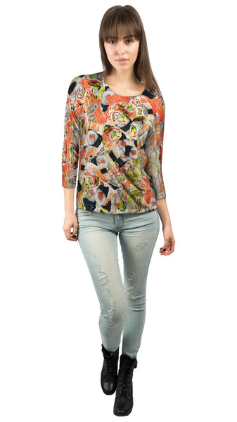 Sushi Grade Japanese Jumbo&nbsp;Womens 3/4 Sleeve