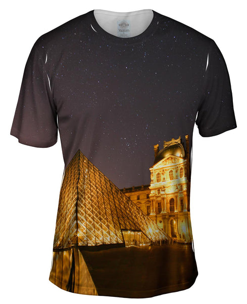 Louvre Paris Starry Night Mens T-Shirt