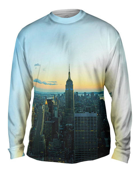 Empire State New York Sunset Mens Long Sleeve