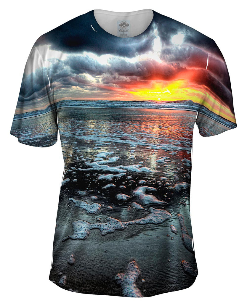 Beach Sunset Shore Mens T-Shirt | Yizzam