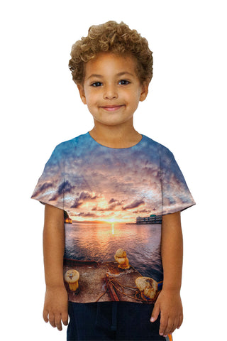Kids Sunset Dock Port