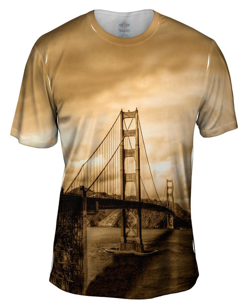 Golden Gate In Sepia Mens T-Shirt