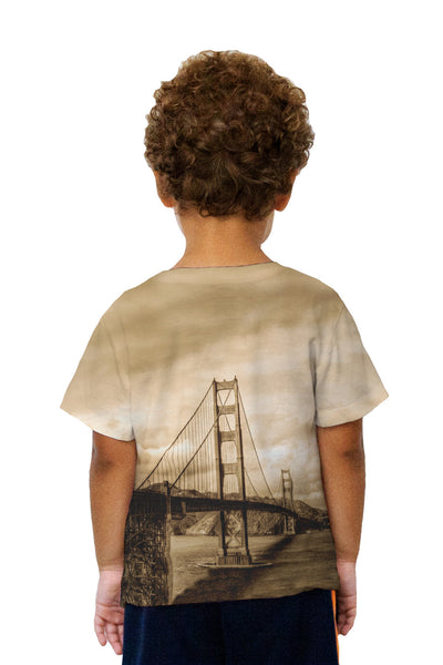 Kids Golden Gate In Sepia Kids T-Shirt