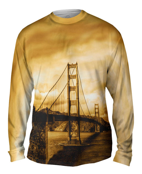 Golden Gate In Sepia Mens Long Sleeve