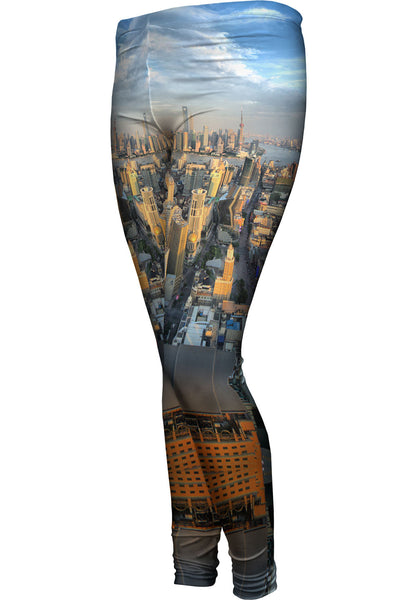 Shanghai City Scape Womens Leggings