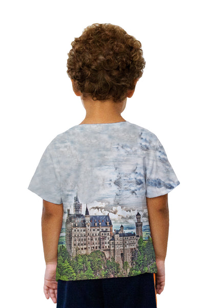 Kids Neuschwanstein Castle Brown Kids T-Shirt