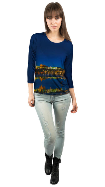 Charles Bridge At - Night Womens 3/4 Sleeve