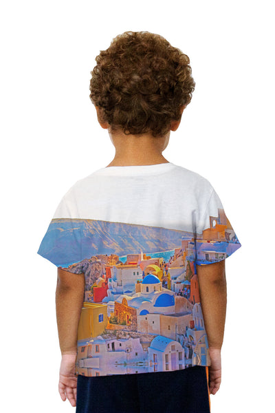 Kids Santorini Oia Village Kids T-Shirt