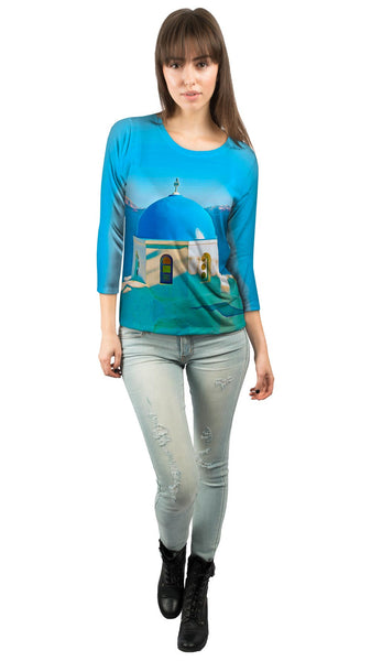 Blue Dome Santorini - Oia Womens 3/4 Sleeve