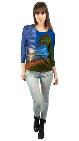 Day At The Beach Womens 3/4 Sleeve