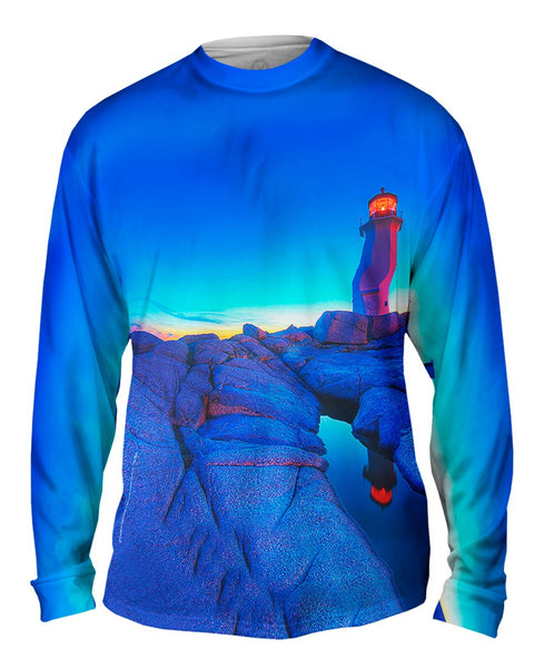 Blue Sky Lighthouse Mens Long Sleeve
