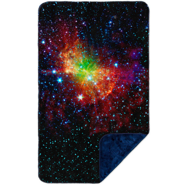 Space Galaxy Dumbell Nebula MicroMink(Whip Stitched) Navy