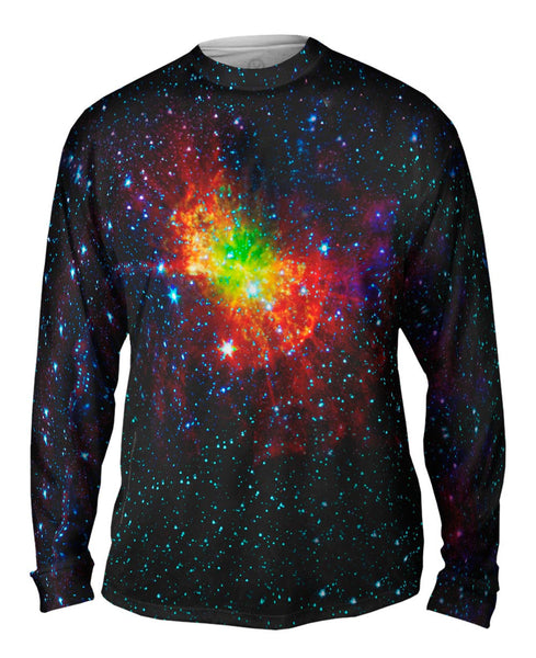 Space Galaxy Dumbell Nebula Mens Long Sleeve