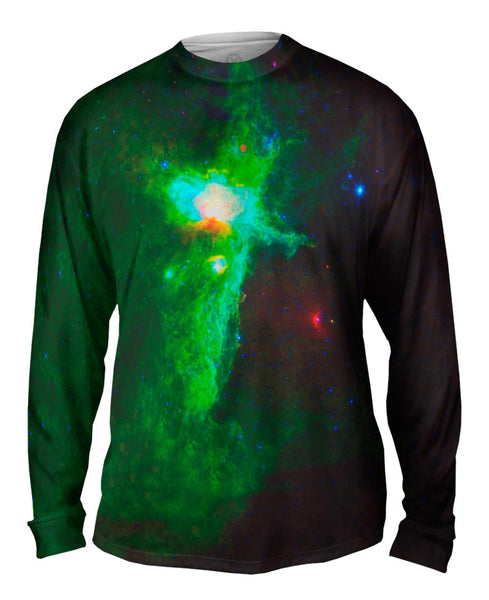 Space Galaxy Flame Nebula Mens Long Sleeve