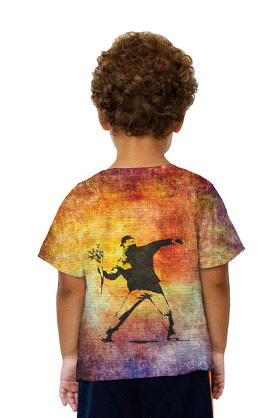 Kids Graffiti Banksy Flower Throw Kids T-Shirt