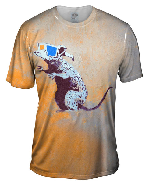 Graffiti Banksy 3D Rat Mens T-Shirt
