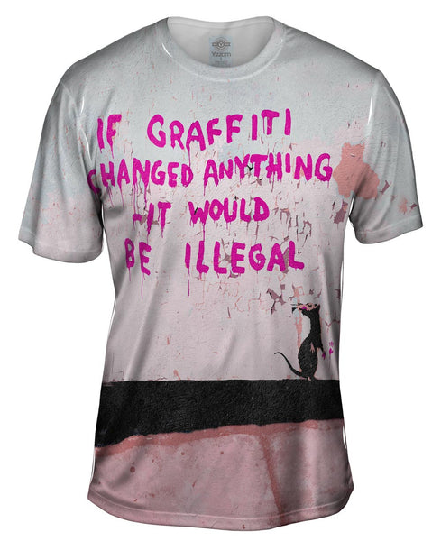 Graffiti Banksy Rat Illegal Graffiti Mens T-Shirt