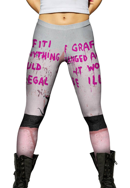 Graffiti Banksy Rat Illegal Graffiti Womens Leggings