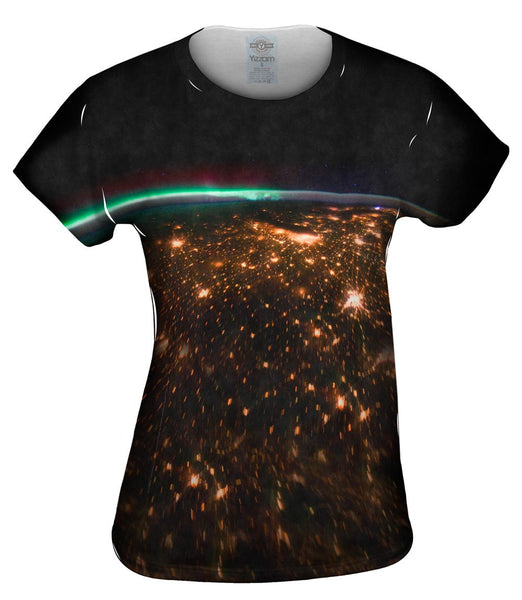 Space Midwest Night Aurora Borealis&nbsp;Womens Top