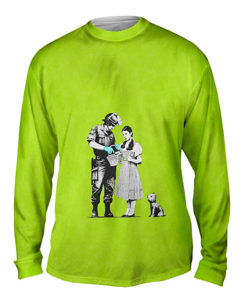 Graffiti Banksy Stop And Search Mens Long Sleeve