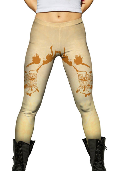 Graffiti Banksy Shoppping Cart Fall Womens Leggings