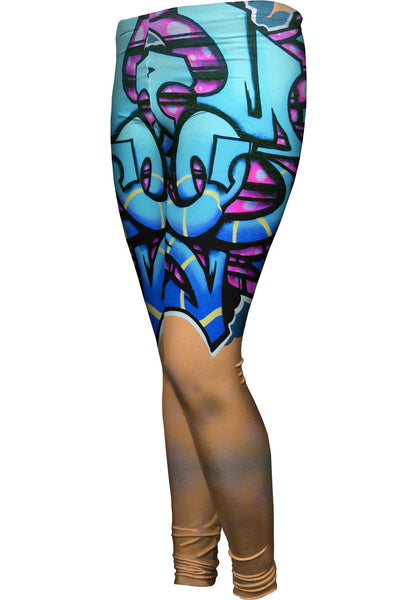 Graffiti Blue Diamond Womens Leggings