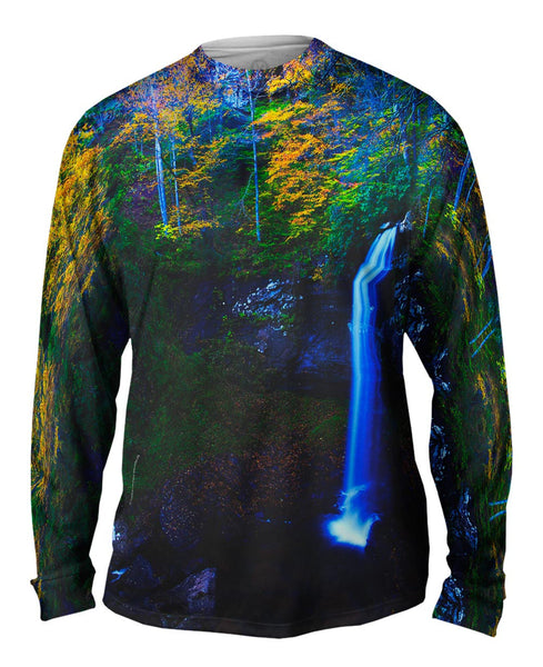 West Virginia Fall Foliage Forest Autumn Waterfall Mens Long Sleeve