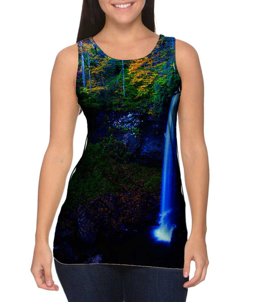 West Virginia Fall Foliage Forest Autumn Waterfall&nbsp;Womens Tank Top