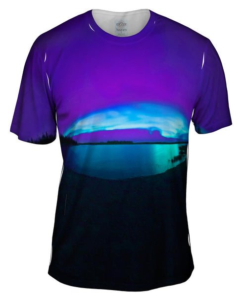 Aurora Borealis Sky Purple Mens T-Shirt