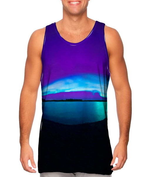 Aurora Borealis Sky Purple Mens Tank Top