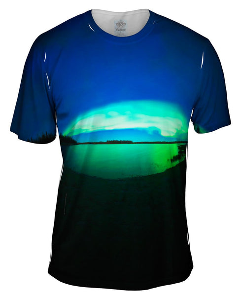 Aurora Borealis Sky Blue Mens T-Shirt