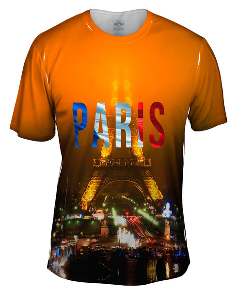 Paris Pride Eiffel Tower At Night Mens T-Shirt