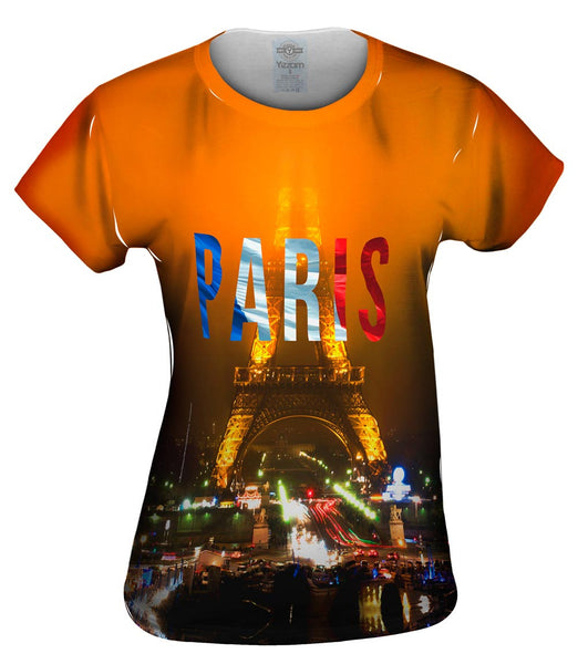 Paris Pride Eiffel Tower At Night Womens Top